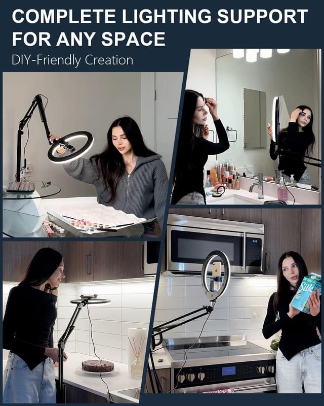 Thumbnail 1 de 10" Ring Light Tripod 70" Adjustable Phone Stand