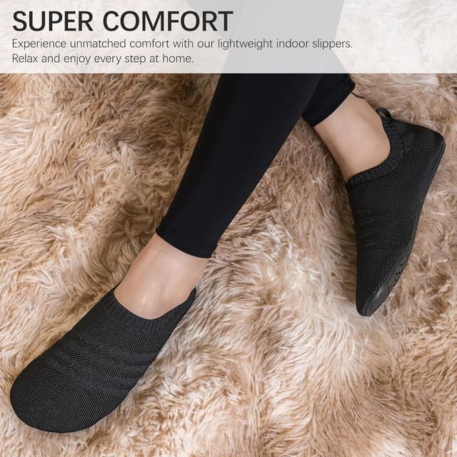 Detalle 2 de Sosenfer Barfuß-Hausschuhe Unisex: rutschfeste Slip-on Pantoffeln für drinnen & draußen