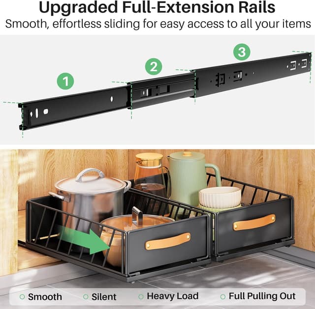 Detalle 2 de Sliding Mesh Cabinet Basket 11.8" Pull-Out Organizer