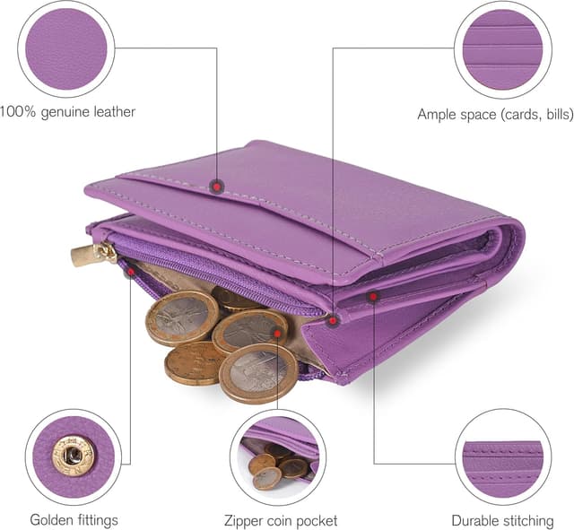 Detalle de Oak Leathers RFID wallet for women