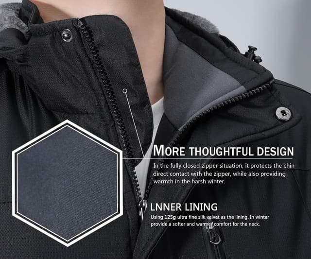 Thumbnail 3 de SPOSULEI Mens Skiing Jacket waterproof fleece liner