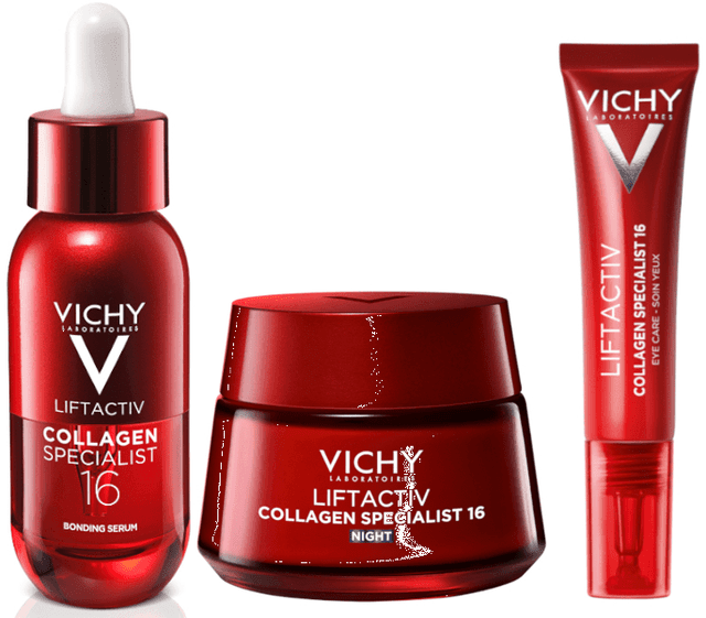 Detalle de Vichy Liftactiv Collagen Specialist 16: sérum, contorno de ojos y crema de noche (30 ml + 15 ml + 50 ml)