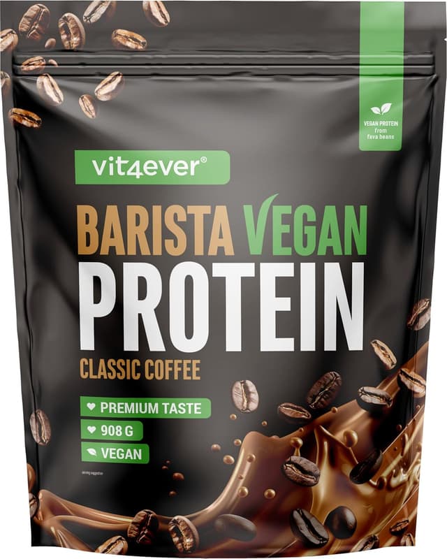 Detalle de Barista Protein Coffee “Classic vegan” : café protéiné végétal crémeux avec 24 g de protéines par portion