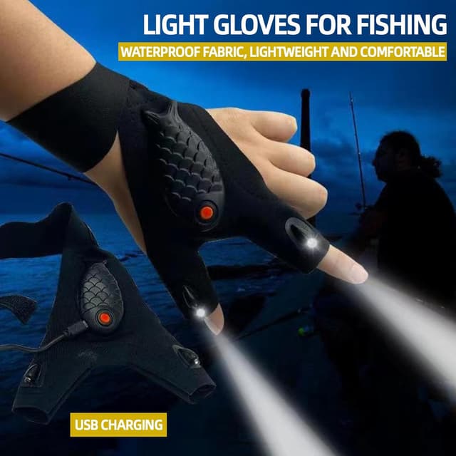 Detalle 2 de Guantes LED para pesca y outdoor
