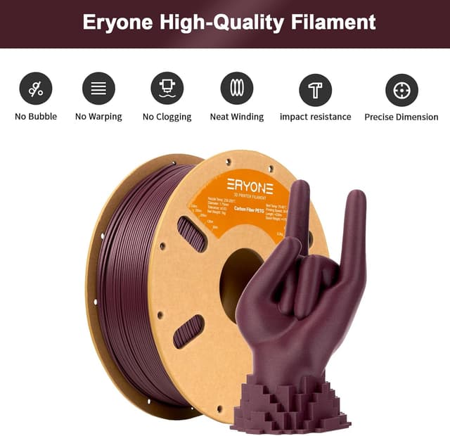 Thumbnail 2 de ERYONE PETG Carbon Fiber 1,75 mm 1 kg filamenta per stampante 3D 🖨