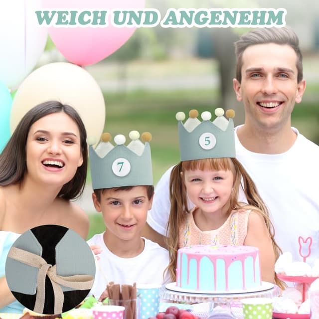 Thumbnail 3 de URAQT Birthday Crown for Kids