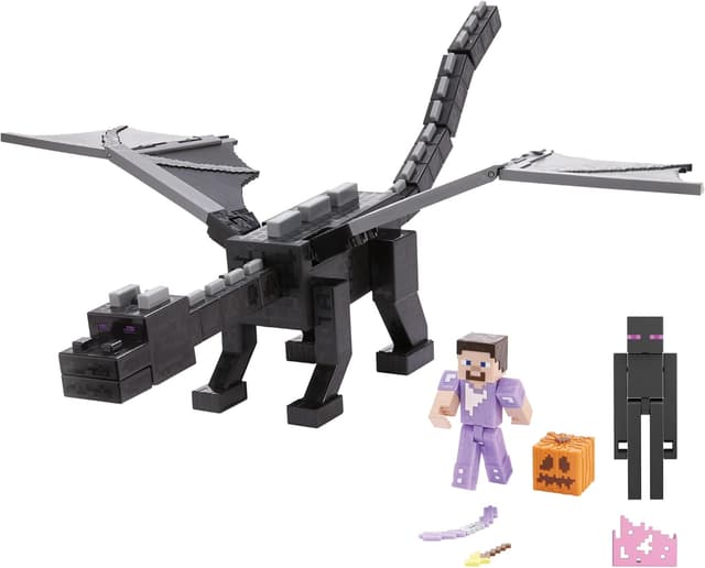 Imagen de Mattel Minecraft Enderdragón con Steve y Enderman 8,25 cm en OfertitasTOP