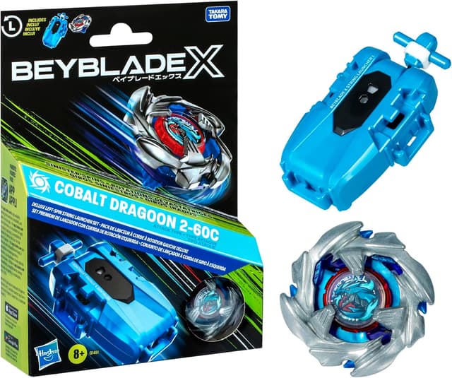 Imagen de Beyblade X Set Premium Lanzador con Cuerda y Top Cobalt Dragoon 2-60C en OfertitasTOP