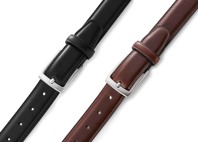 Thumbnail 3 de MILORDE Men's Leather Dress Belt 2-Pack โ Genuine Leather ๐