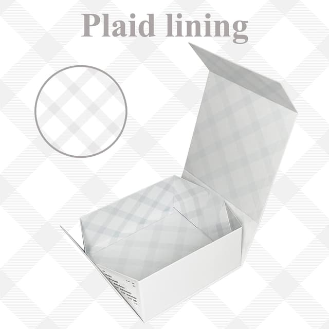 Detalle de Tekhoho Weiß Geschenkbox 22x22x10 cm mit Magnetdeckel und Schleife – Premium Verpackung für Hochzeit, Geburtstag & mehr