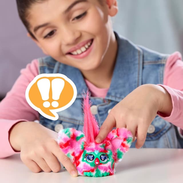 Detalle de Furby Furblets Pep-Mint, mini peluche cantore con clip portachiavi