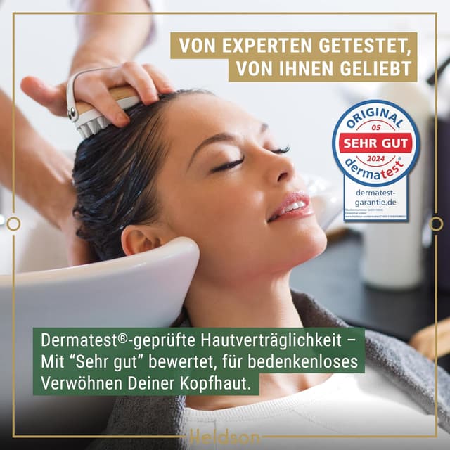 Detalle de HELDSON Premium Kopfhaut-Massagebürste (FSC® 100%) – Kopfmassage und Scalp Scrub für die Haarpflege, Opalweiß