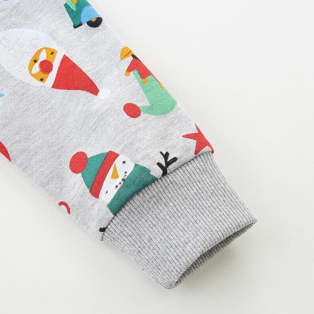 Detalle de MUJOQE Jungen Weihnachtspullover aus Baumwolle mit Weihnachtsmann- & Rentier-Motiven (92–122)