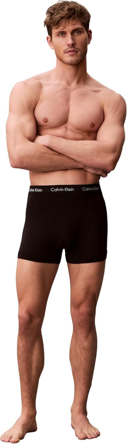 Detalle de Lot de 5 boxers Calvin Klein pour homme en coton/élasthanne