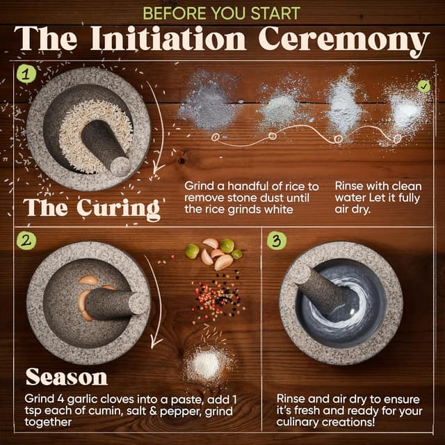 Thumbnail 5 de ChefSofi 6 Inch Granite Mortar and Pestle