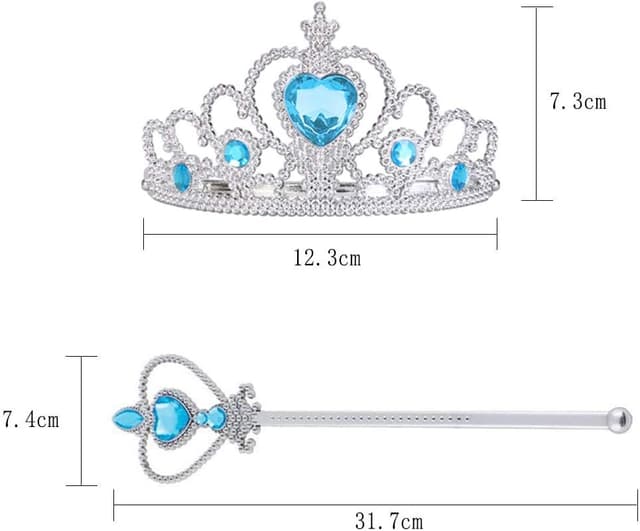 Detalle 2 de URAQT Vestito Principessa con mantello, corona e scettro per bambina (fantasia in velluto)