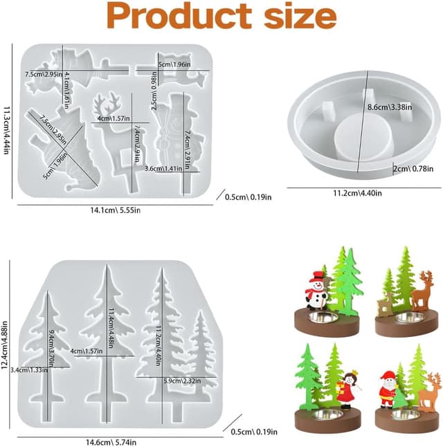 Thumbnail 1 de OneNine Silikonformen Gießformen 3er Set Kerzenhalter