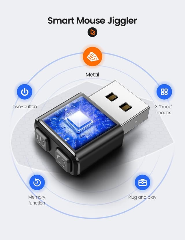 Detalle 2 de Meatanty Metal Mouse Jiggler (UK Design) – undetectable USB cursor mover with 3 smart modes