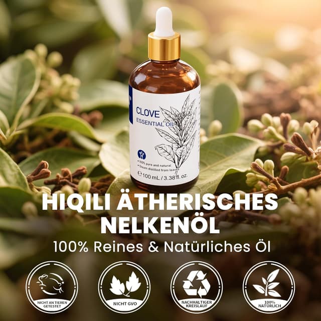Detalle 2 de HIQILI Nelkenöl 100 ml ätherisches Öl