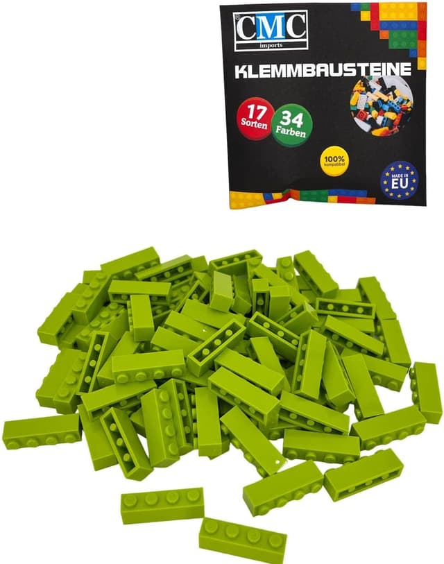 Imagen de CMC Imports 30 Klemmbausteine Grasgrün 1x4 en OfertitasTOP