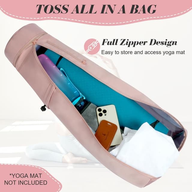 Detalle de Sac de rangement pour tapis de yoga Aucuu avec sangle réglable et compartiment humide