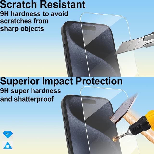 Detalle de 4youquality iPhone 15 Pro screen protector 9H