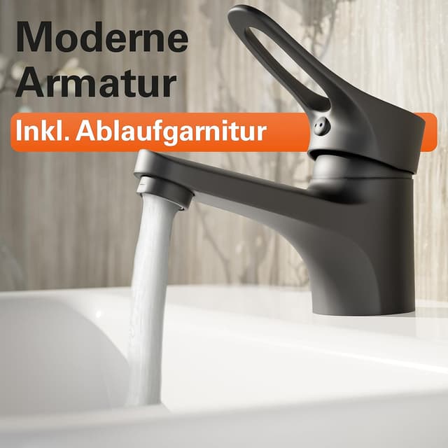 Thumbnail 2 de EISL NI075VEB VERONA Grifo monomando para lavabo, negro mate 🚰