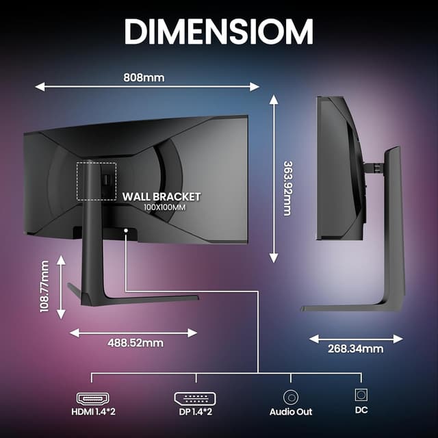 Detalle 2 de CRUA 34" Curved Gaming Monitor
