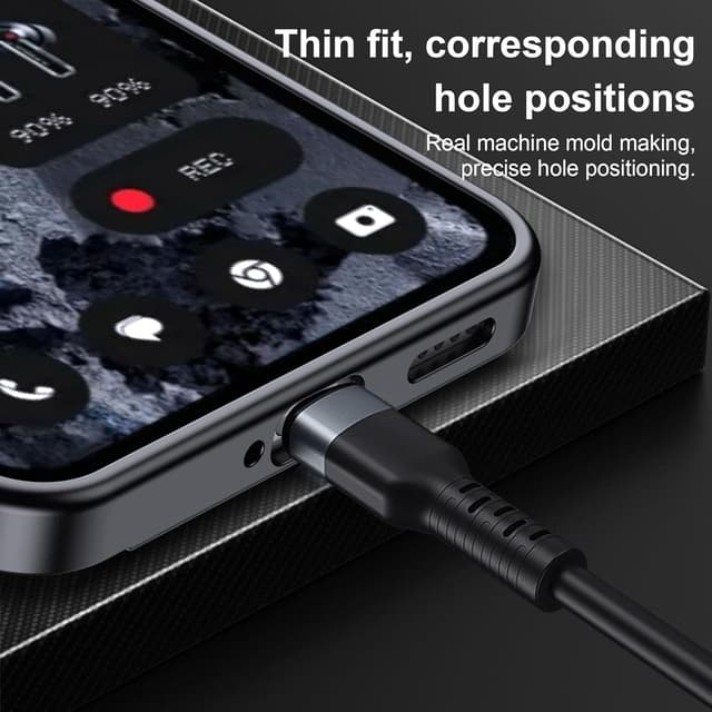 Detalle de FDHYFGDY Hülle für Nothing CMF Phone 2 Pro – Schutzhülle mit Ständer (carbonfaseroptisch) und verstellbarem Winkel