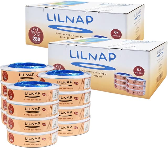 Detalle 2 de LILNAP 6 Nachfüllkassetten (runde Kassetten) für Angelcare Windeleimer & Litter Locker II – Neues Design