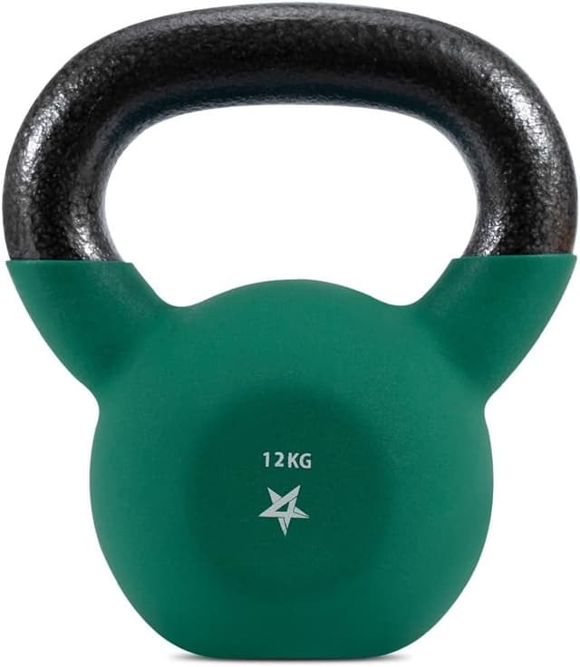 Detalle de Yes4All Gusseisen-Kettlebell 2–20 kg mit Neoprenüberzug (bunt) – Swing-Dumbbell, single
