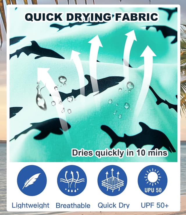 Detalle 2 de APTRO Men’s 9" Quick-Dry Swim Trunks (Big & Tall) with UPF 50+