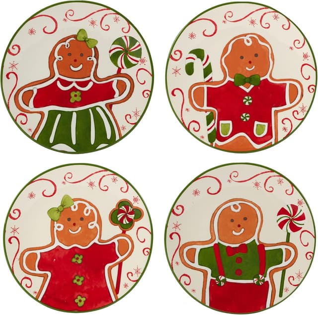 Detalle de Certified International Holiday Magic Gingerbread 6" Canape Plates (Set of 4)