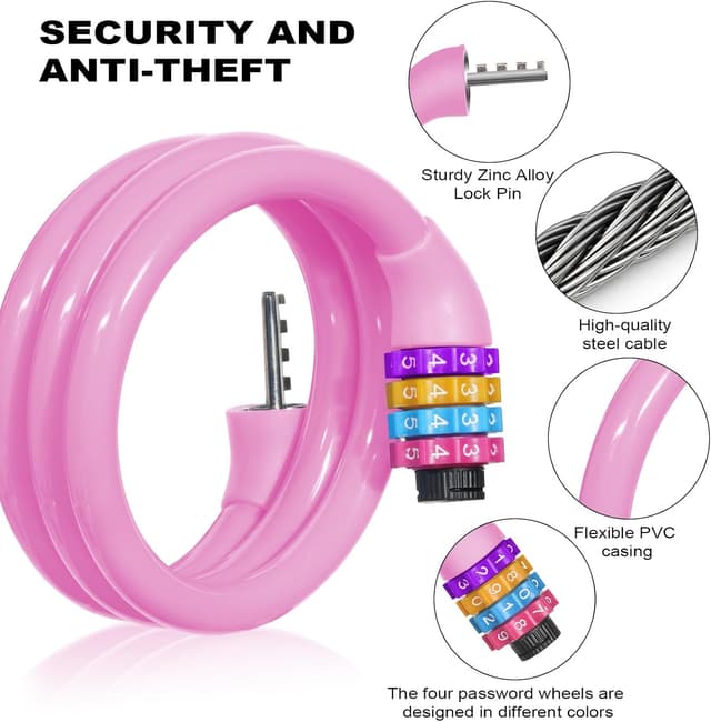 Detalle de Ainiv Bicycle Padlock 65 cm cable lock