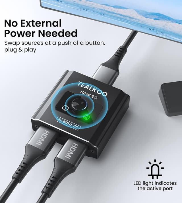 Thumbnail 4 de TealKoo Switch HDMI 4K@60Hz bidirezionale