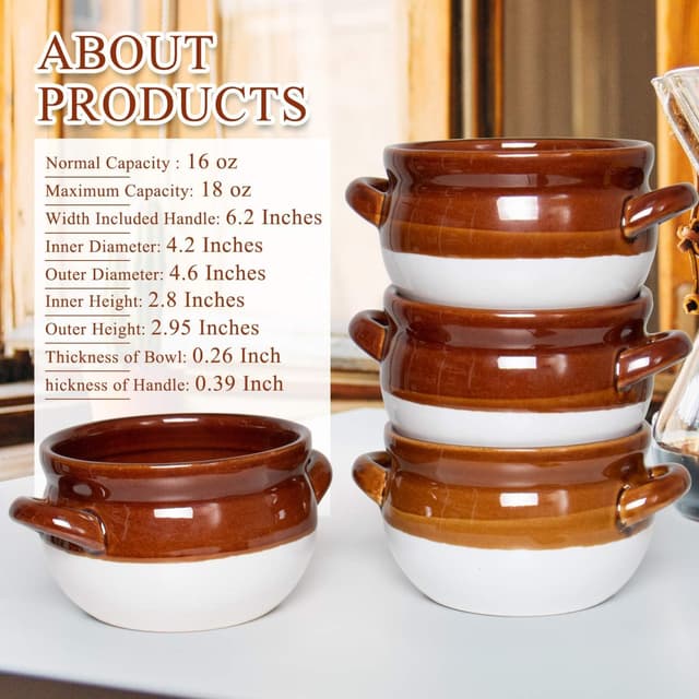 Thumbnail 6 de Vumdua French Onion Soup Bowls 16 oz 🍲