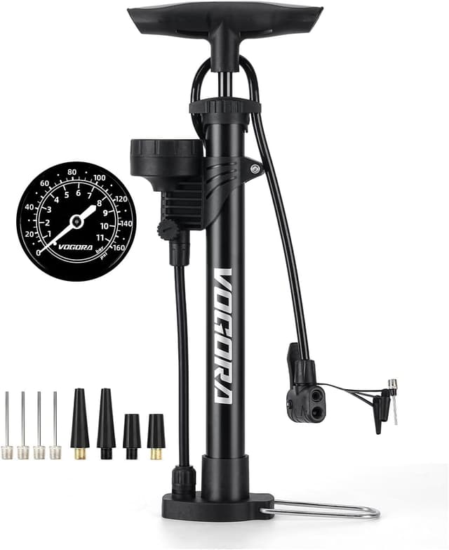 Detalle de VOGORA Bike Pump with Top-Mounted Gauge (ProView) – floor pump for Presta & Schrader