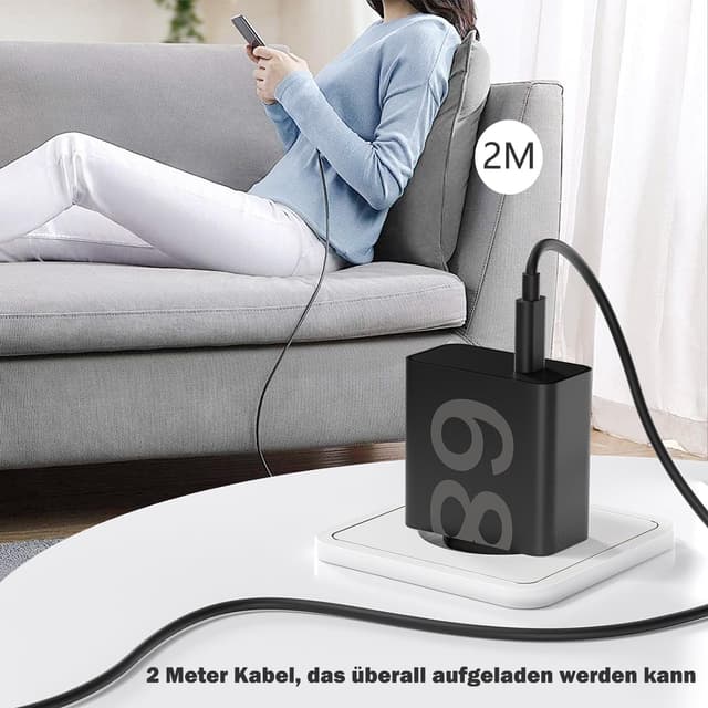 Detalle de Caricabatteria 68W per Motorola e Lenovo con protezione intelligente (USB-C e Micro USB)