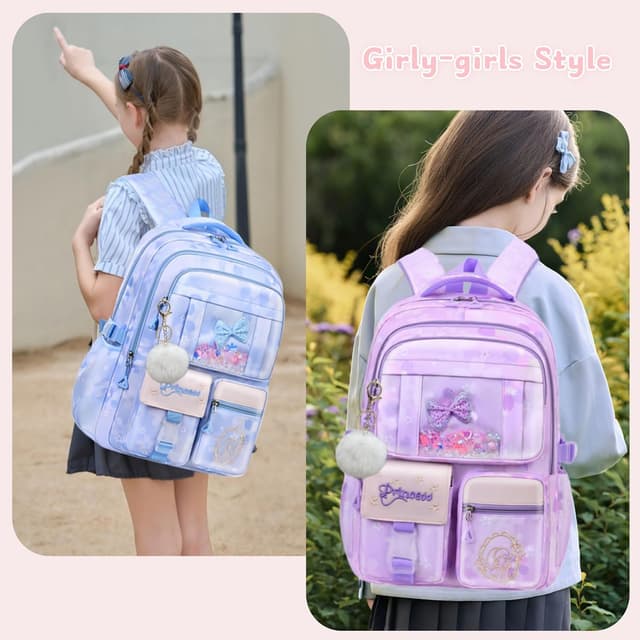 Thumbnail 6 de Bansusu Kawaii Girls Backpack for Kids (31 x 16 x 45cm) with chest strap, multi-pocket 22L capacity