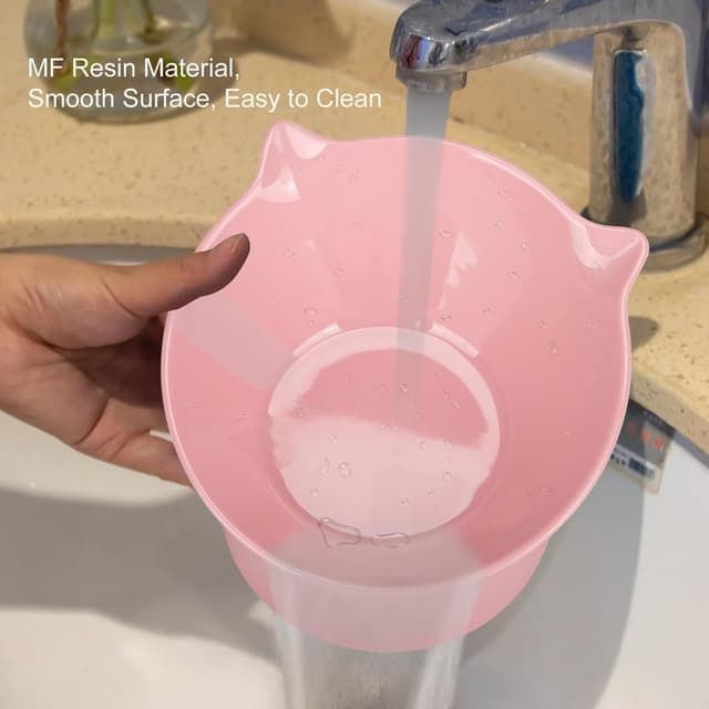 Detalle de Katzennapf Futternapf Katze erhöht mit 15° Neigung – Anti-Erbrechen, MF-Harz, Rosa