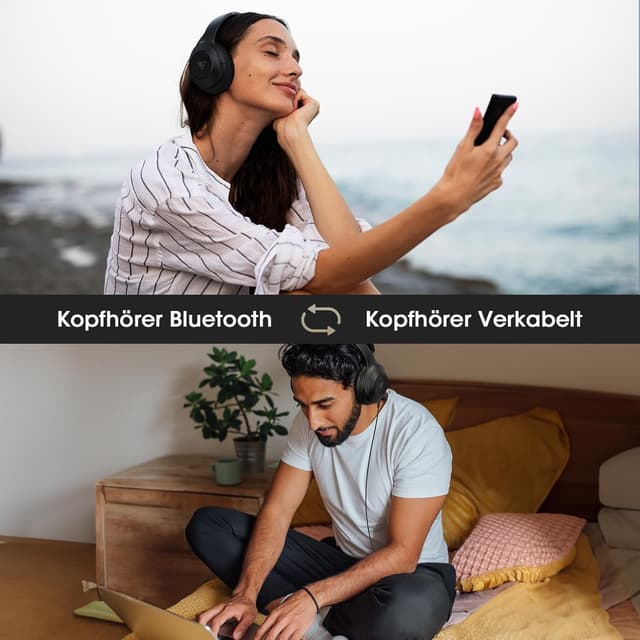 Thumbnail 6 de DOQAUS LIFE5 Bluetooth-Kopfhörer Over Ear (70 Std.), 3 EQ-Modi, faltbar mit Kabel und ENC-Mikrofon