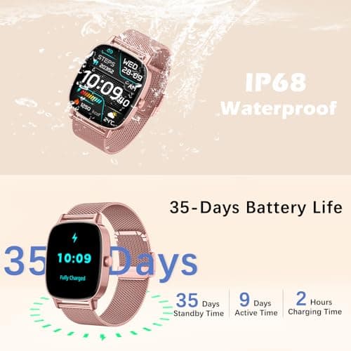 Detalle 2 de coioc Reloj Inteligente para Mujer 1.85” HD con llamadas, monitor fitness y 120+ modos deportivos (IP68, 2 correas)