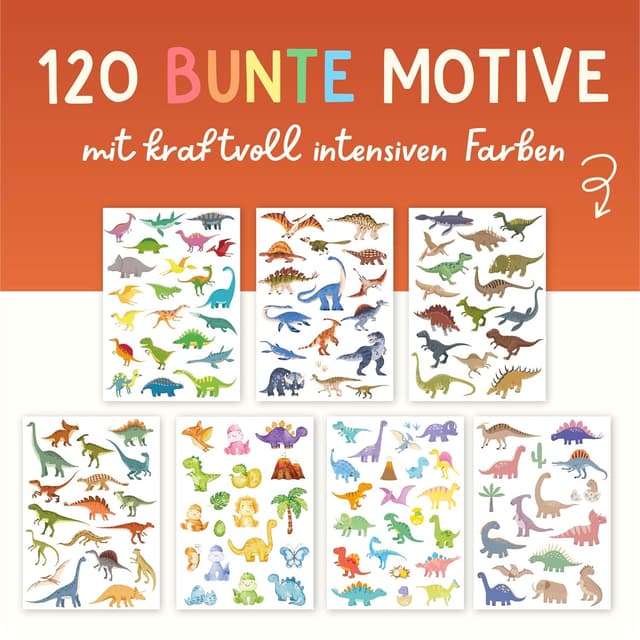 Detalle 2 de Famifidus hautfreundliche Kinder Tattoos (Set mit 120 Motiven) – vegan, dermatologisch geprüft, Made in Germany