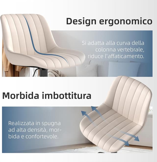 Detalle de Youhauchair Sgabelli Cucina 3 pezzi, beige