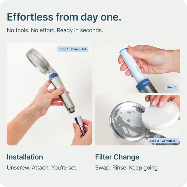 Thumbnail 6 de myhalos MyHalos® Shower Filter for Hard Water UK High Pressure Filter Shower Head Set (chrome, no hose)