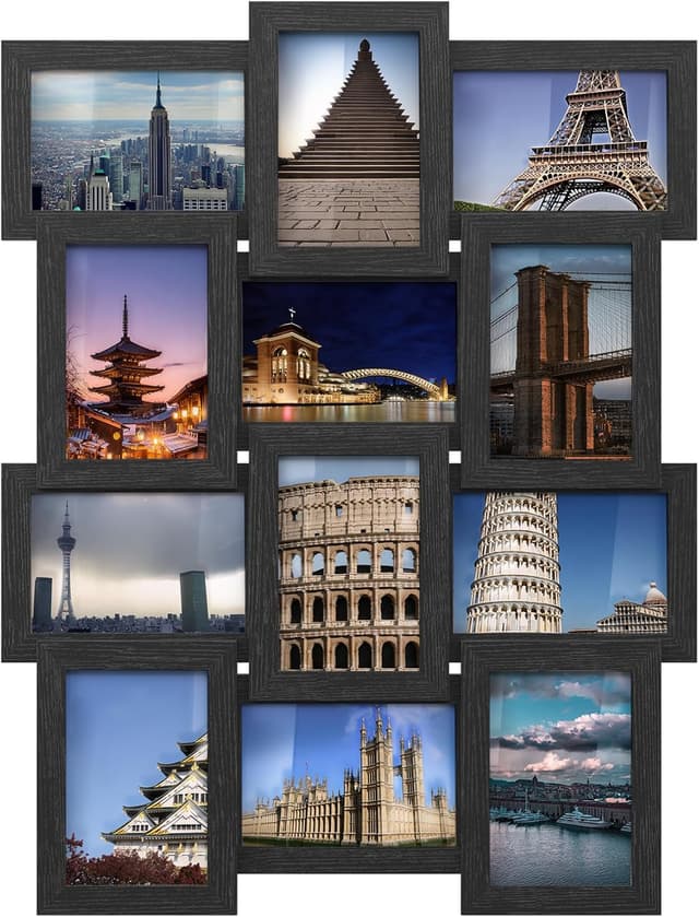 Detalle de Cornice collage 12 foto 4x6 SONGMICS Nero