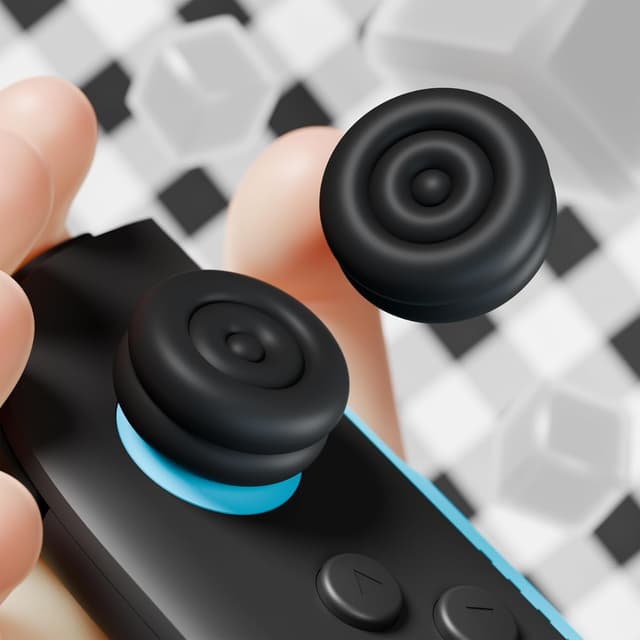 Detalle de playvital Thumb Cushion Caps for Nintendo Switch 2 Joycon 2 (Thumb Grips) – Black