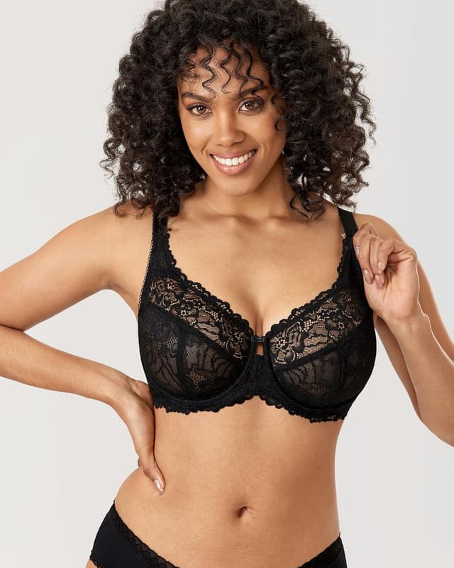 Detalle de Soutien-gorge DELIMIRA femme grande taille à armatures et dentelle transparente