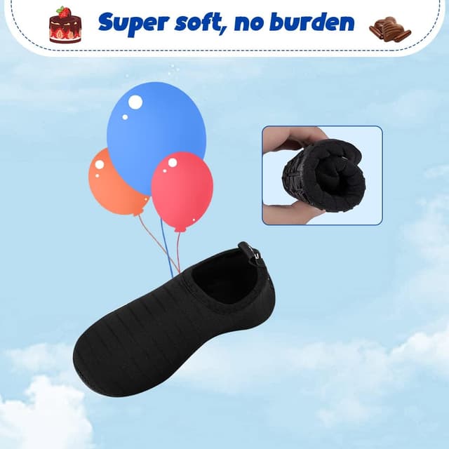 Detalle de WasserLves Kinder Badeschuhe Tw Schwarz – rutschfeste Wasserschuhe für Schwimmbad, Strand & Surfsport
