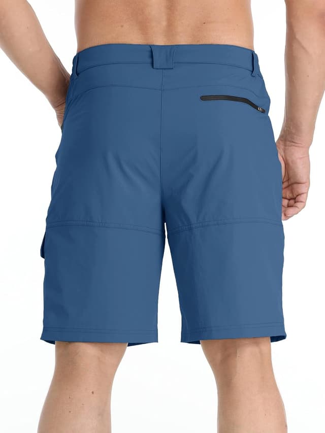 Detalle 2 de TACVASEN men’s cargo shorts with quick-dry fabric, zip pockets and elasticated waistband (no belt)